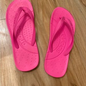 CROCS Hot Pink Flip Flop Sandals